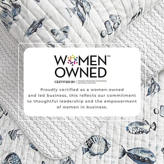 Linery Coastal Fish Reversible Quilt Set