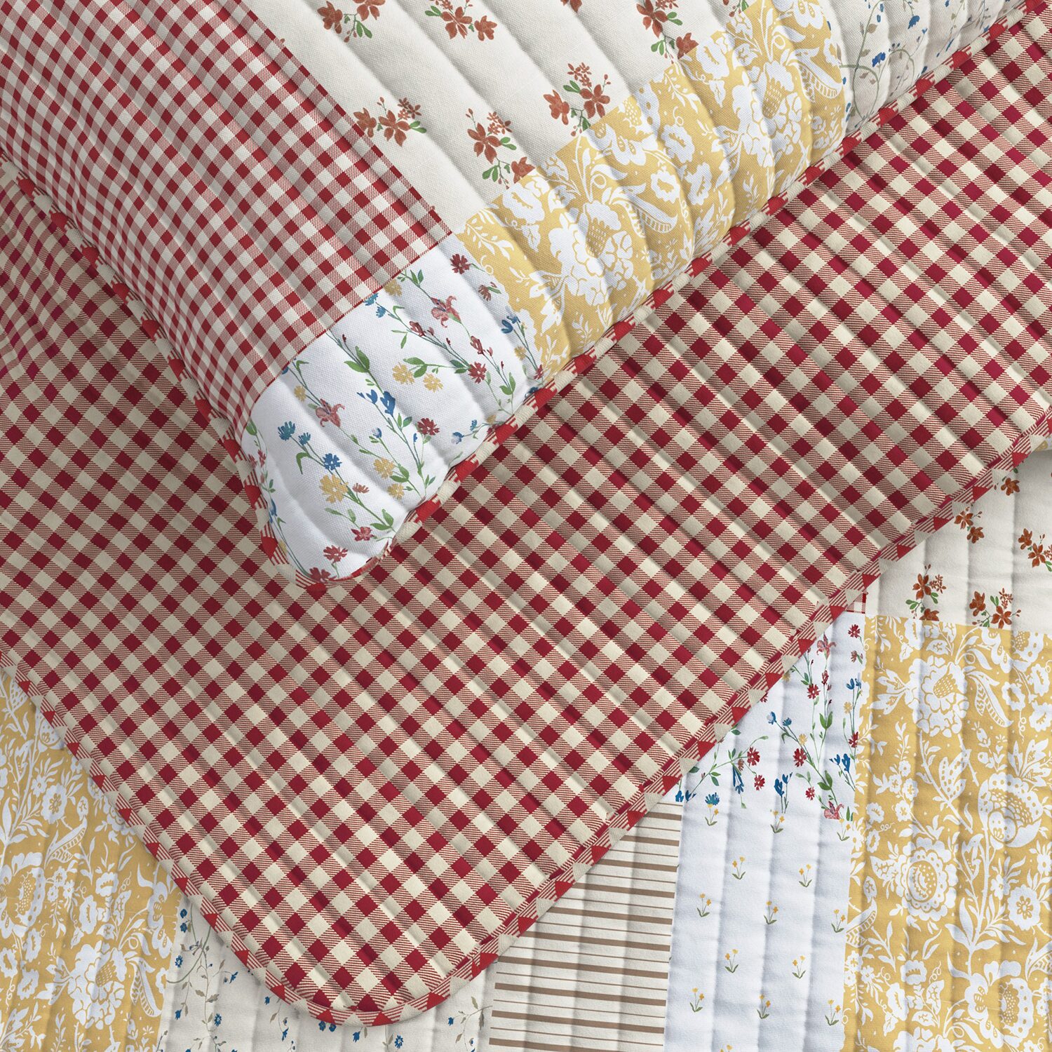 Linery Floral Patchwork Reversible Quilt Set