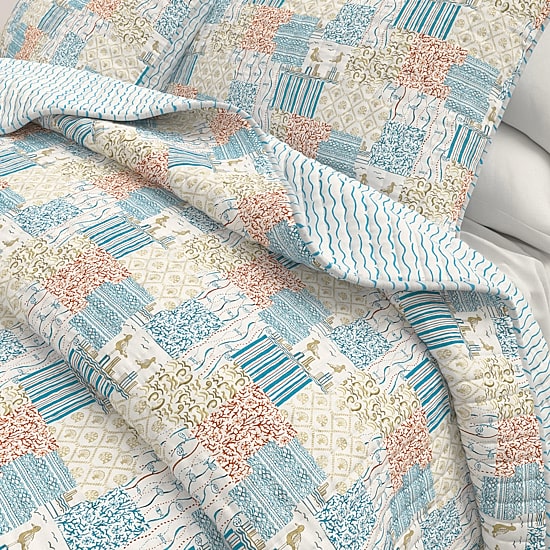 Linery Coastal Patchwork Reversible Quilt Set
