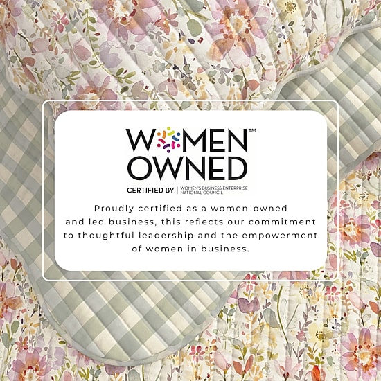 Linery Floral Bloom Scalloped Reversible Quilt Set