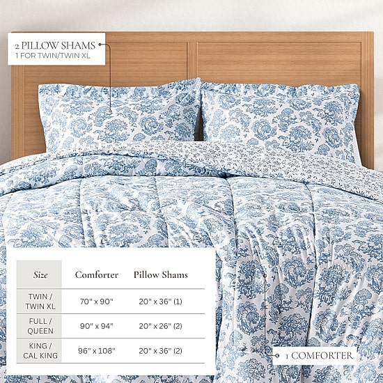 Linery Reversible Down Alternative Christmas Easy Care Comforter Set