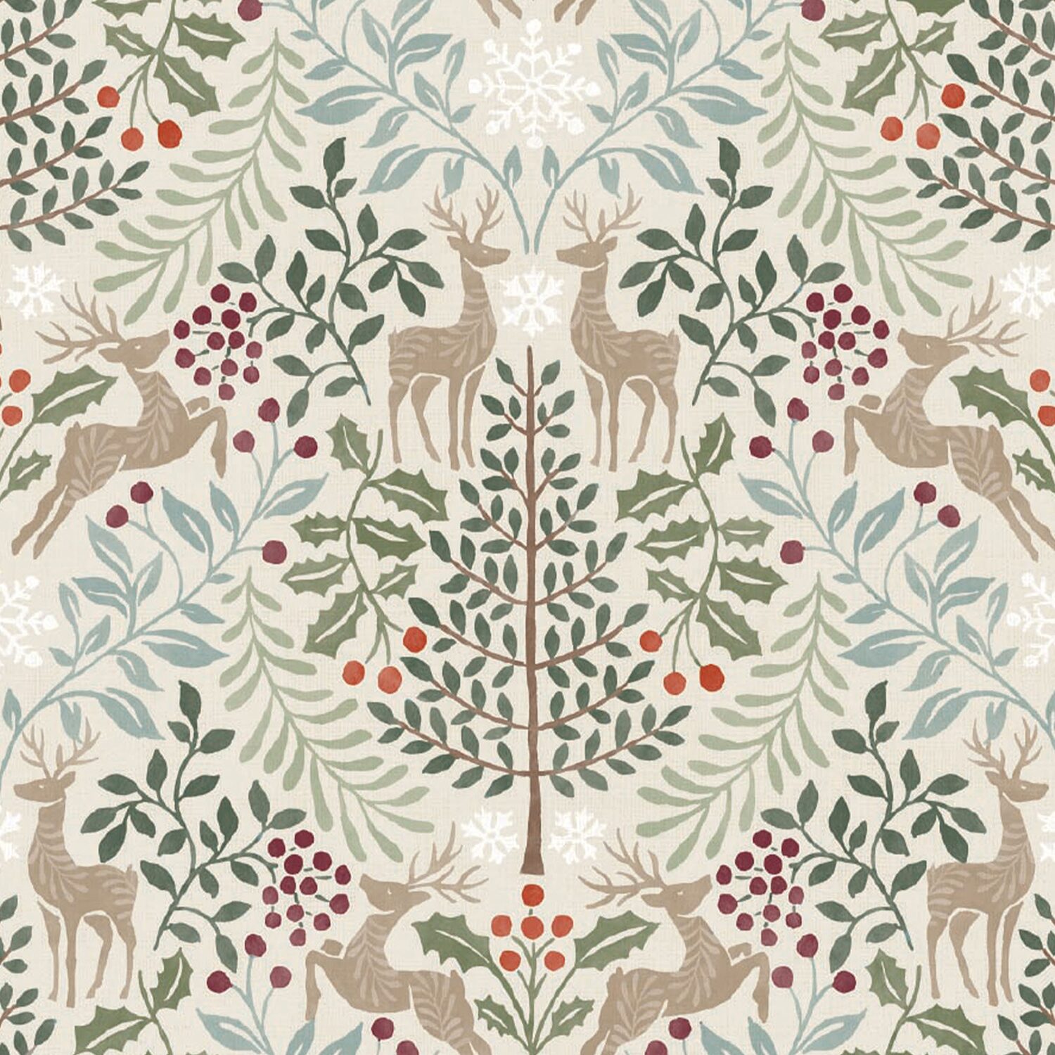Linery Woodland Deer Holiday Reversible Quilt Set