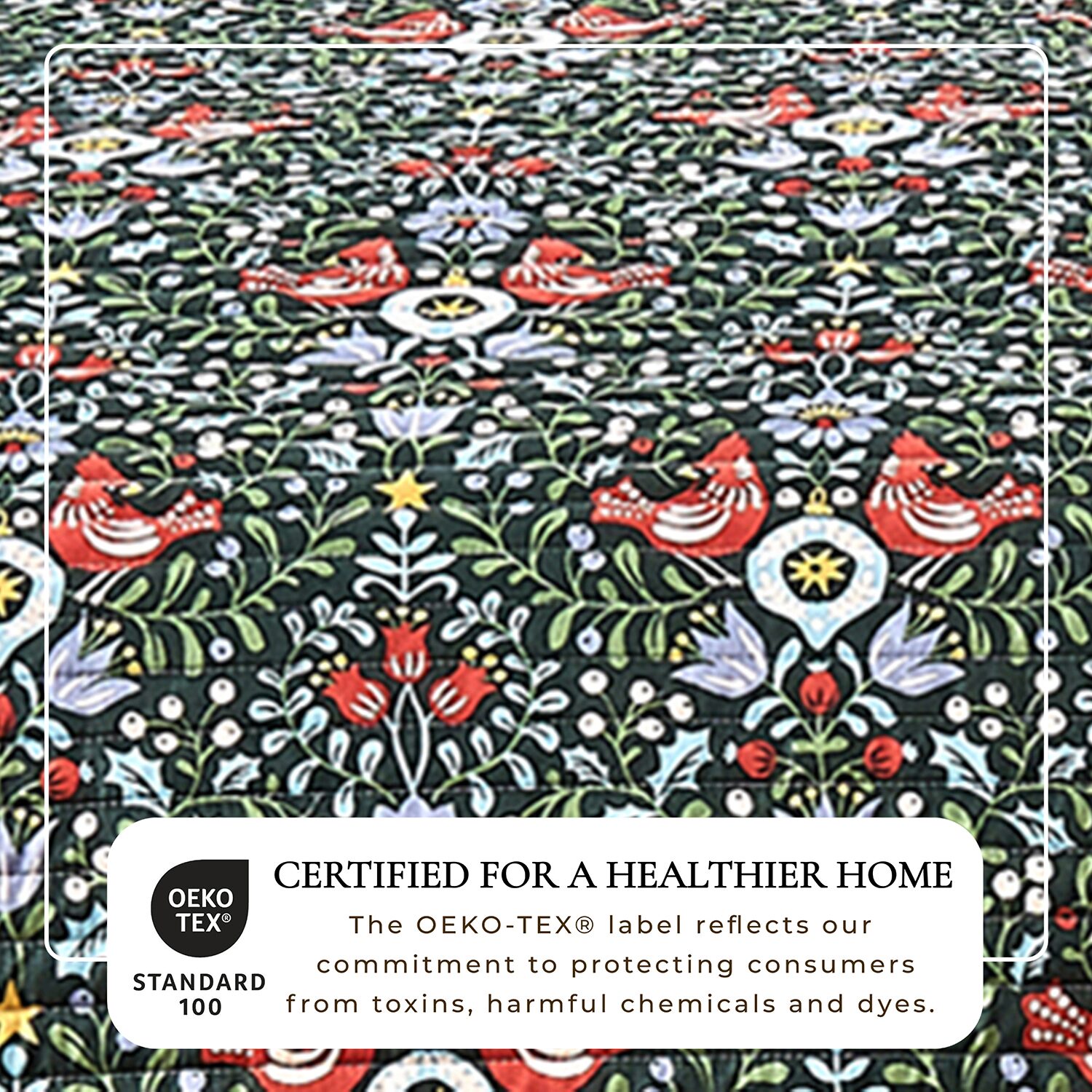 Linery Holiday Printed Microfiber Reversible Quilt Set