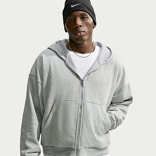 Nike Sweatshirt Mens Long Sleeve Zipper Active Hoodie, Large, Gray