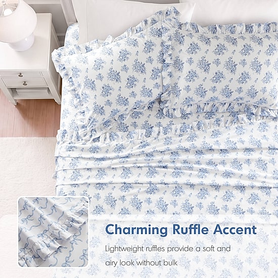 Intelligent Design Microfiber Ruffle Sheet Set
