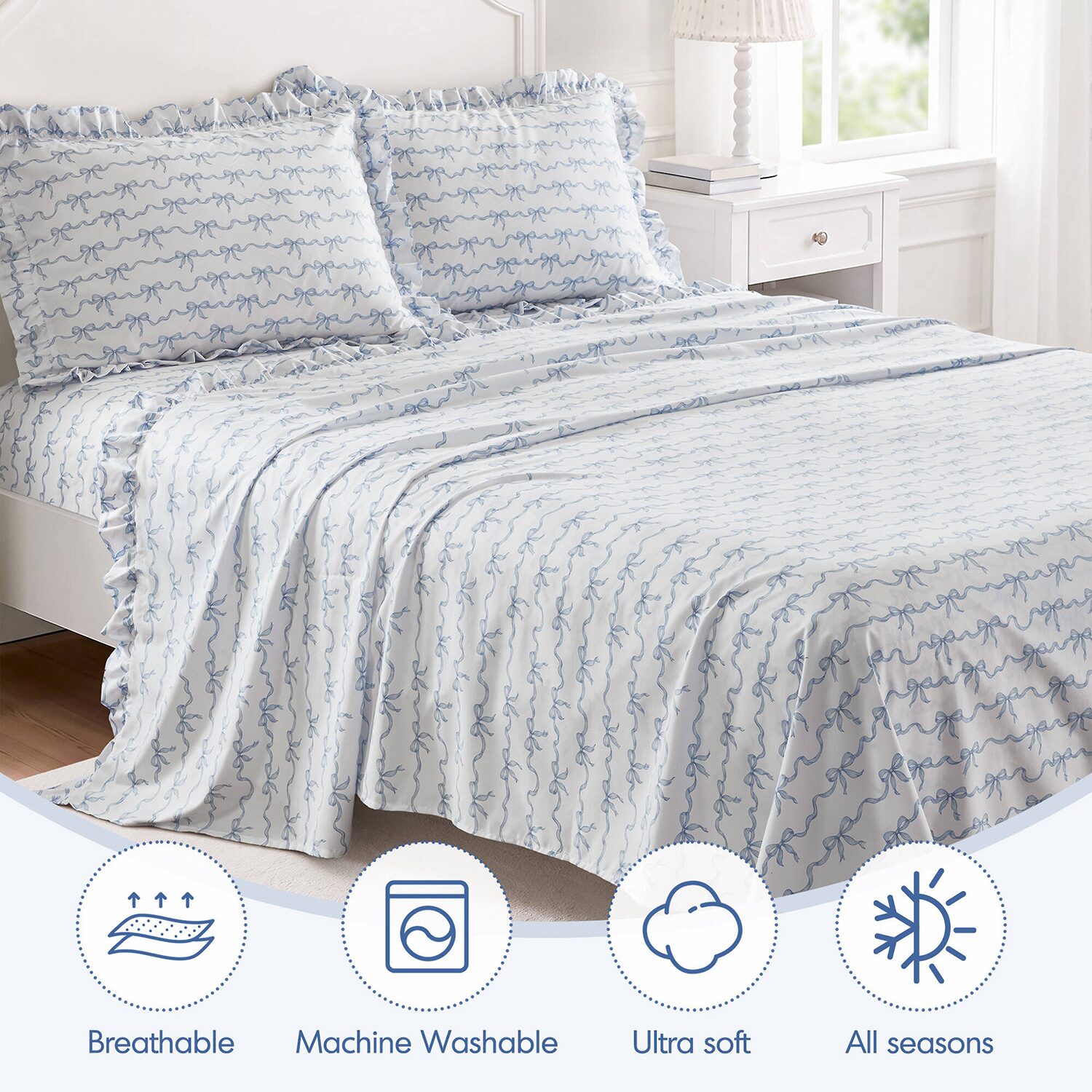 Intelligent Design Microfiber Ruffle Sheet Set