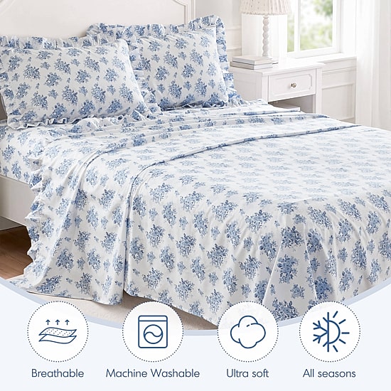 Intelligent Design Microfiber Ruffle Sheet Set
