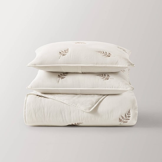 Harbor House Willow Botanical Cotton Lightweight 3-pc. Embroidered Quilt Set