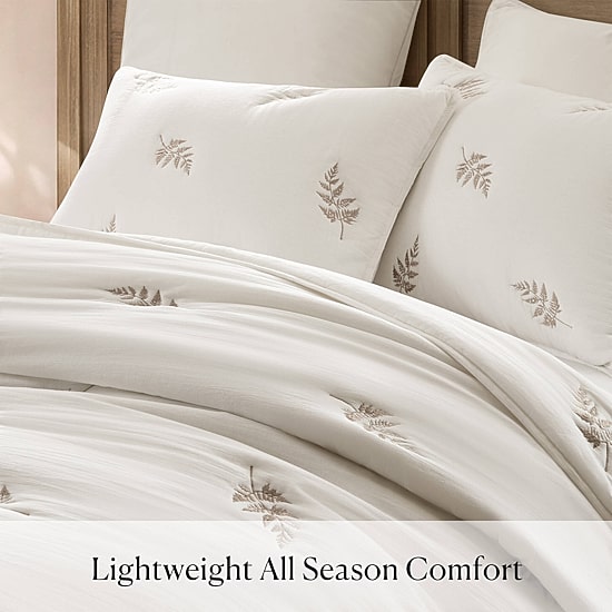 Harbor House Willow Botanical Cotton Lightweight 3-pc. Embroidered Quilt Set