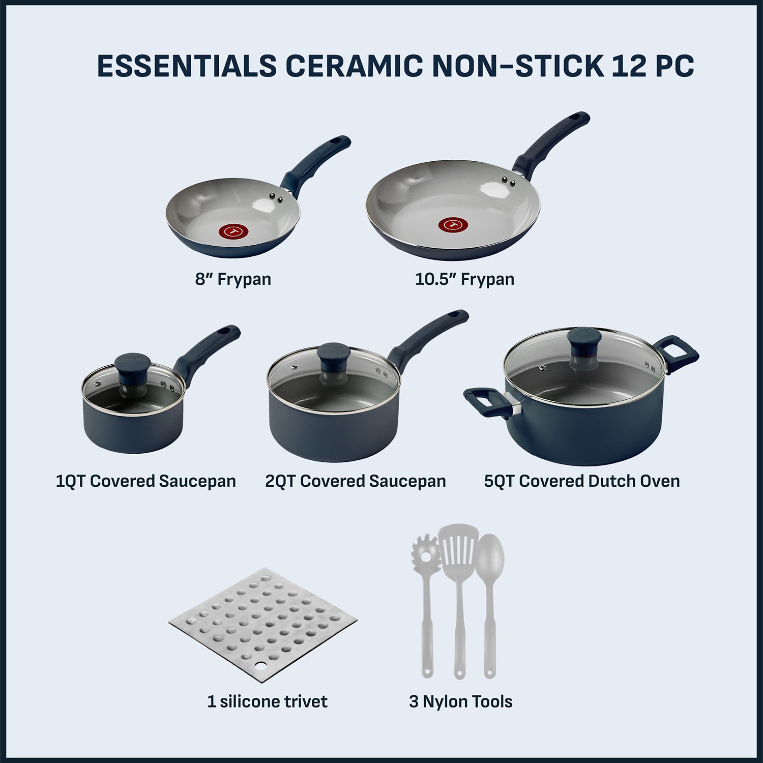 T-Fal Ceramic 12-pc. Non-Stick Cookware Set