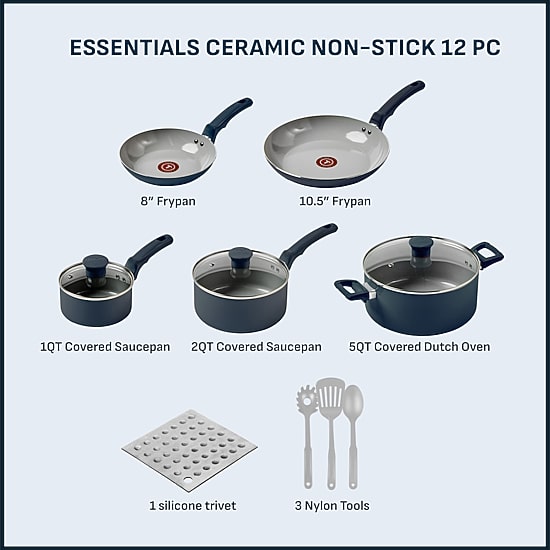 T-Fal Ceramic 12-pc. Non-Stick Cookware Set
