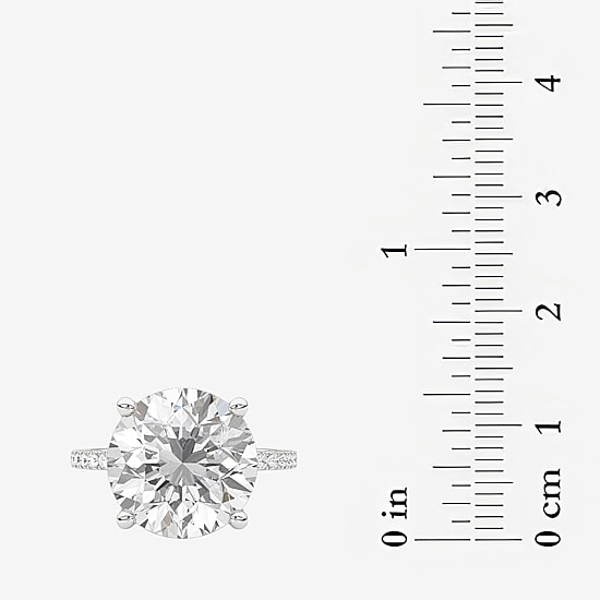 Grown Gorgeous (F / Vs2) Womens 11 1/6 Ct. T.W. Lab Grown White Diamond 14K Gold Round Side Stone Engagement Ring