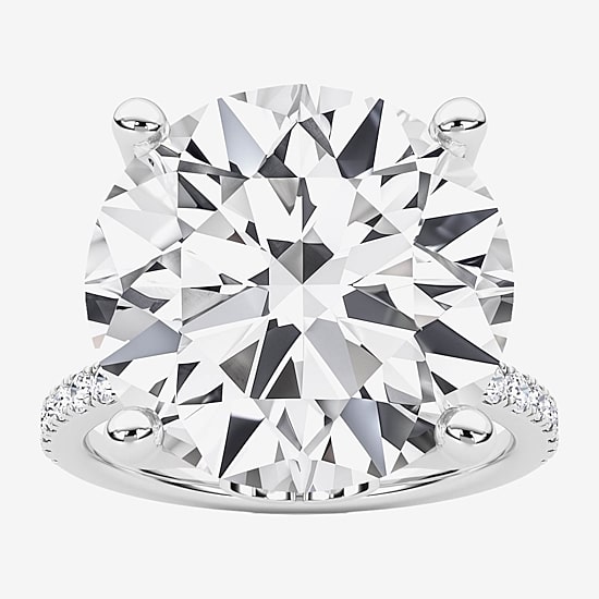 Grown Gorgeous (F / Vs2) Womens 11 1/6 Ct. T.W. Lab Grown White Diamond 14K Gold Round Side Stone Engagement Ring
