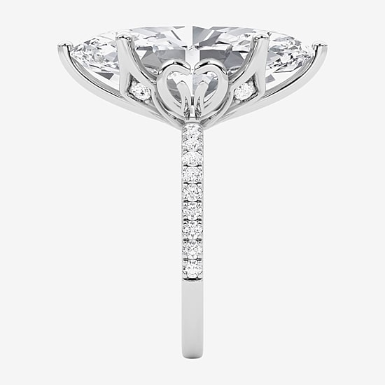 Grown Gorgeous (F / Vs2) Womens 9 1/8 Ct. T.W. Lab Grown White Diamond 14K Gold Marquise Side Stone Engagement Ring