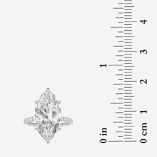 Grown Gorgeous (F / Vs2) Womens 9 1/8 Ct. T.W. Lab Grown White Diamond 14K Gold Marquise Side Stone Engagement Ring