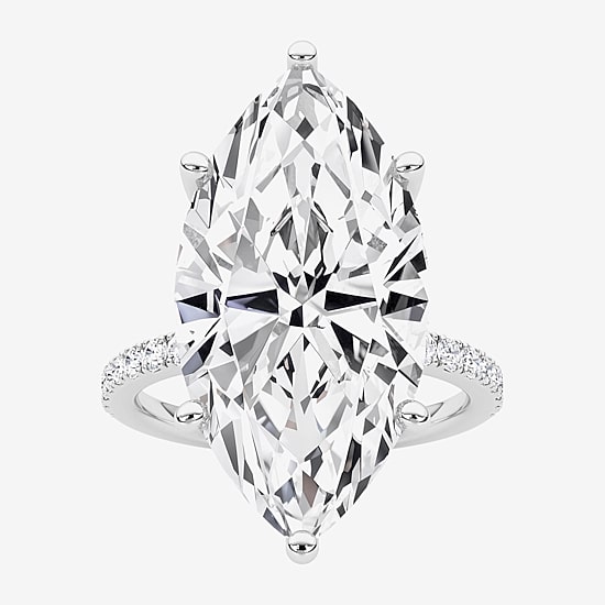 Grown Gorgeous (F / Vs2) Womens 9 1/8 Ct. T.W. Lab Grown White Diamond 14K Gold Marquise Side Stone Engagement Ring