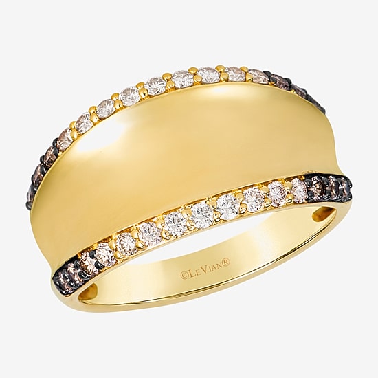 Levian Corp Le Vian Womens 1/2 CT. T.W. Natural Champagne Diamond 14K Gold Cocktail Ring