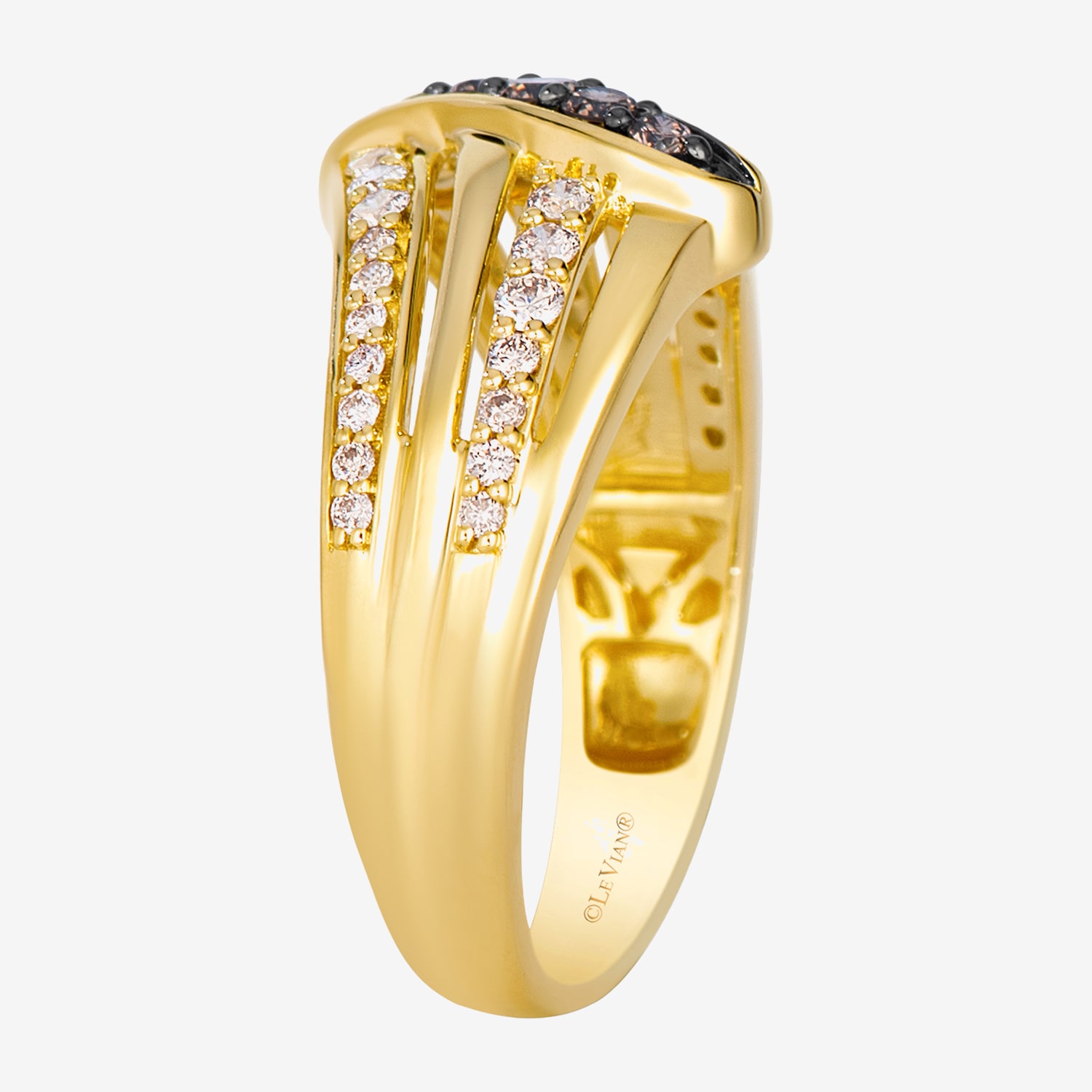 Levian Corp Le Vian (Champagne, I1-I2) Womens 1/2 CT. T.W. Natural Champagne Diamond 14K Gold Cocktail Ring