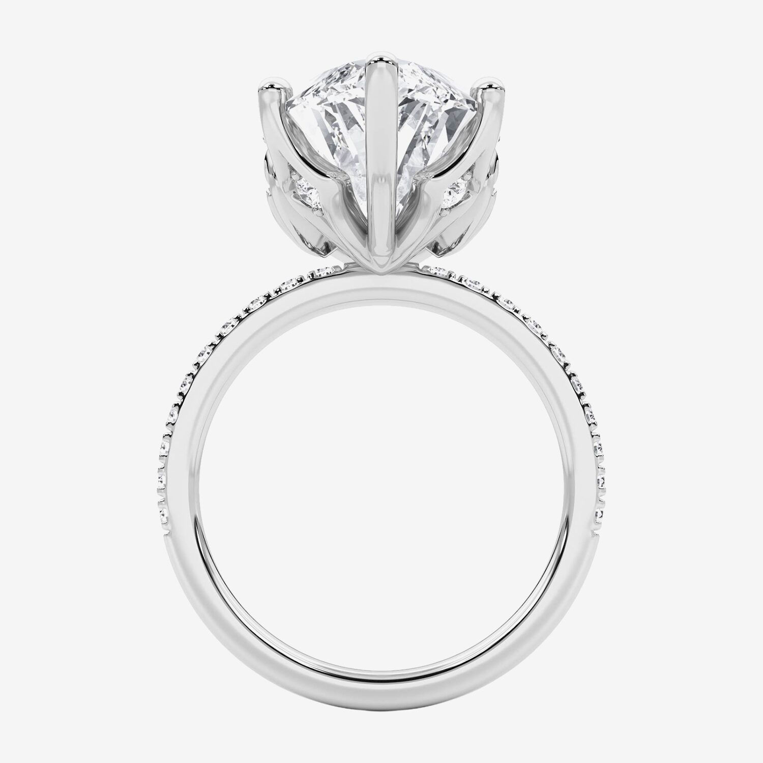 F / Vs2) Womens 1/ Ct. T.W. Lab Grown White Diamond 14K Gold Marquise Side Stone Engagement Ring