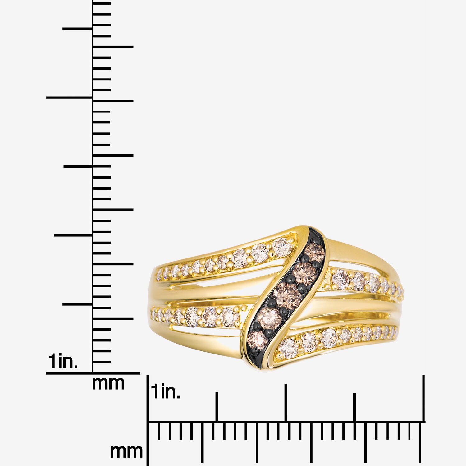 Levian Corp Le Vian (Champagne, I1-I2) Womens 1/2 CT. T.W. Natural Champagne Diamond 14K Gold Cocktail Ring