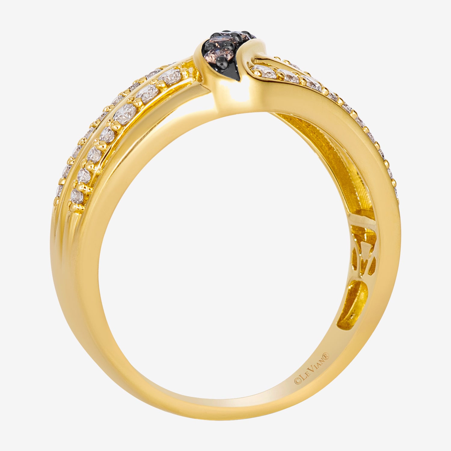Levian Corp Le Vian (Champagne, I1-I2) Womens 1/2 CT. T.W. Natural Champagne Diamond 14K Gold Cocktail Ring