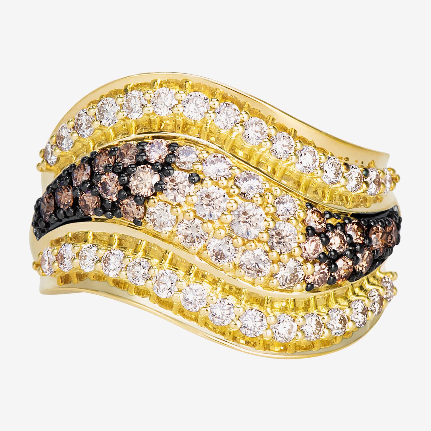 Levian Corp Le Vian Womens 1/ CT. T.W. Natural Champagne Diamond 14K Gold Cocktail Ring