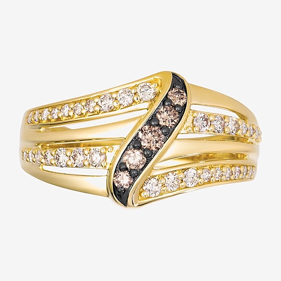 Levian Corp Le Vian (Champagne, I1-I2) Womens 1/2 CT. T.W. Natural Champagne Diamond 14K Gold Cocktail Ring