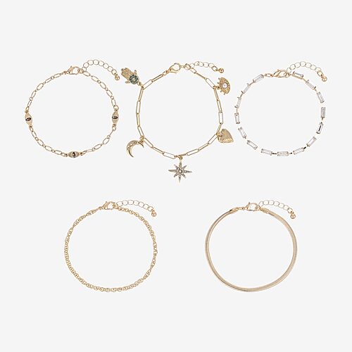 Forever 21 Womens 5-pc. Multi Color Bracelet Set In Yellow