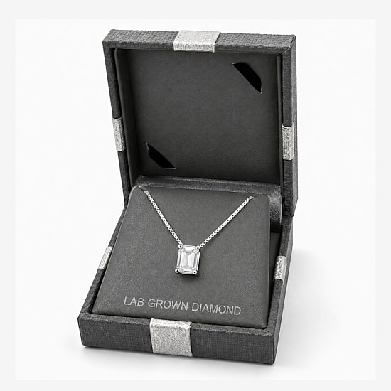 (G / Si1-Si2) Womens 1/2 CT. Lab Grown White Diamond Sterling Silver 18 Inch Pendant Necklace