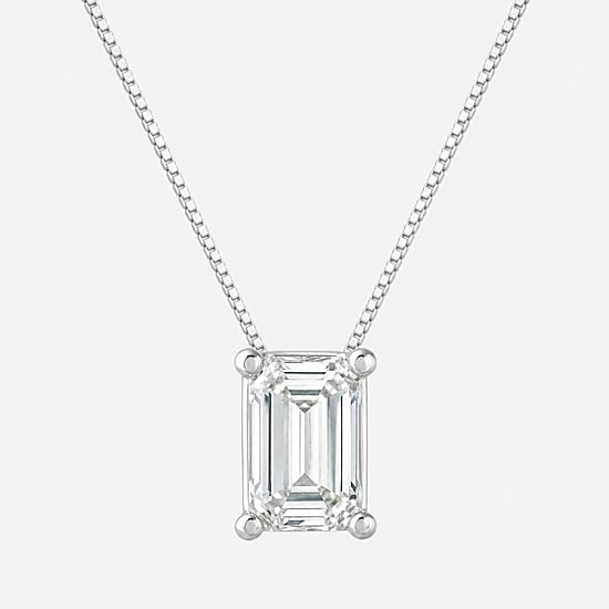 (G / Si1-Si2) Womens 1/2 CT. Lab Grown White Diamond Sterling Silver 18 Inch Pendant Necklace