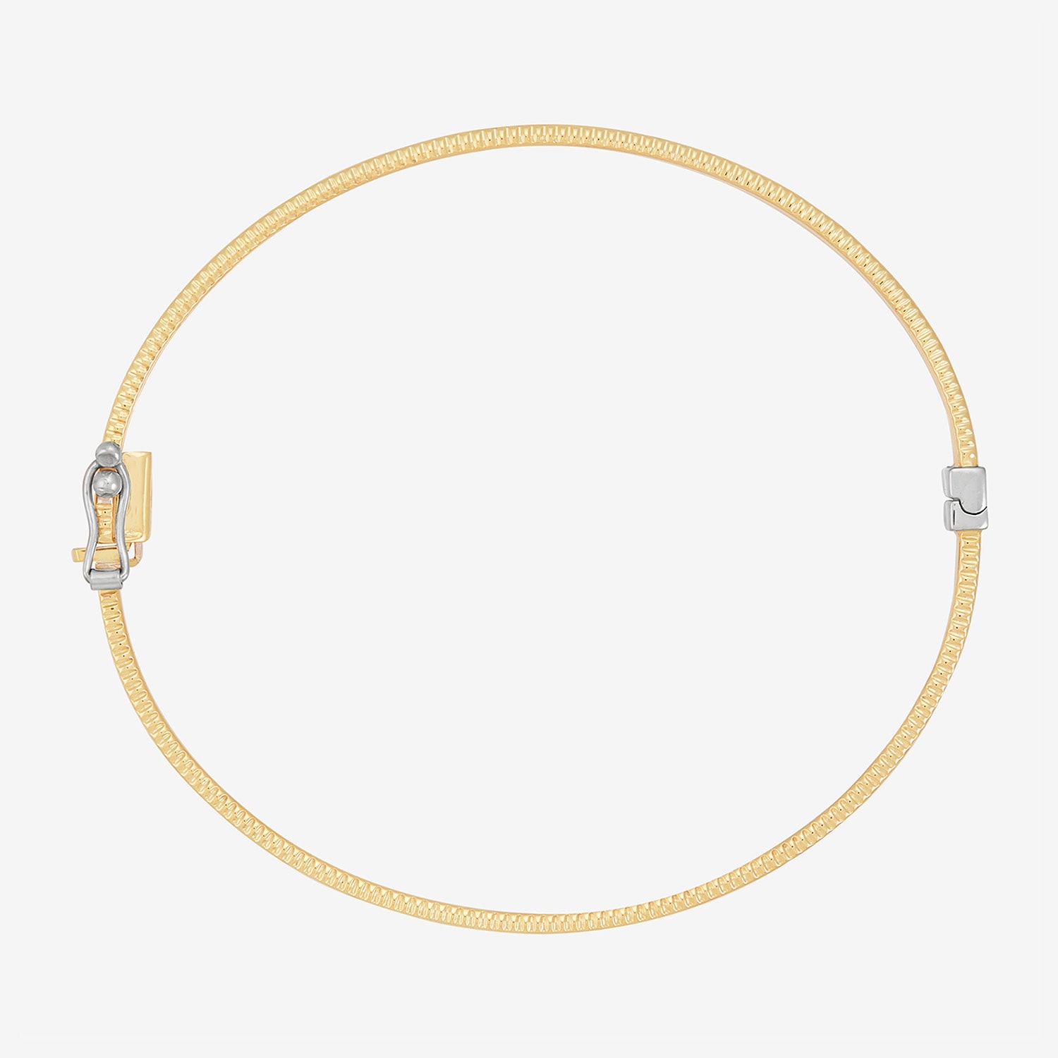 Bonded Brilliance Womens 14K Gold Bonded With Sterling Silver Bangle Bracelet
