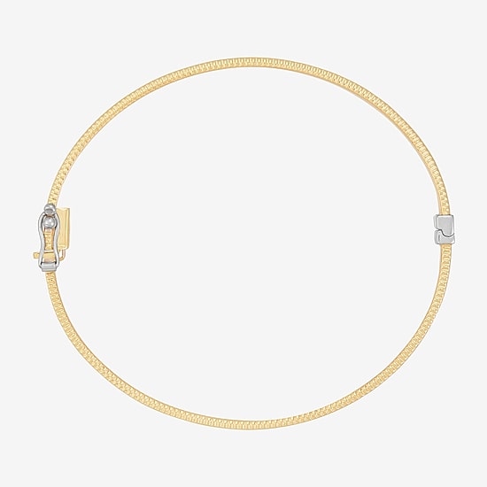 Bonded Brilliance Womens 14K Gold Bonded With Sterling Silver Bangle Bracelet