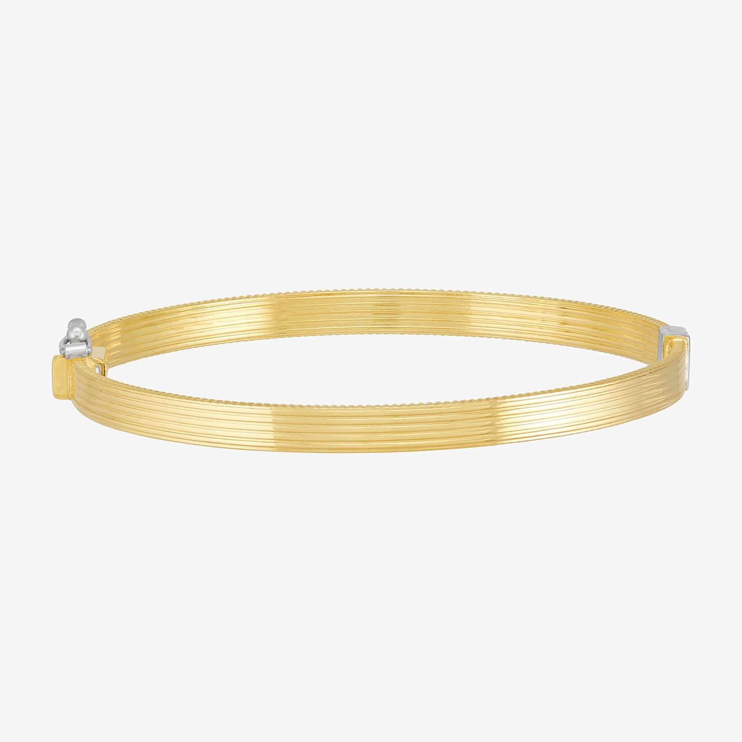 Bonded Brilliance Womens 14K Gold Bonded With Sterling Silver Bangle Bracelet