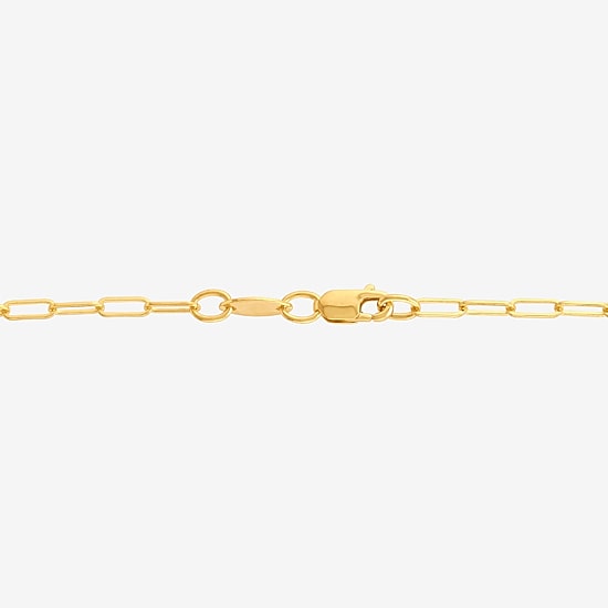 Bonded Brilliance Womens 14K Gold Bonded With Sterling Silver 7.5 Inch Solid Paperclip Chain Bracelet