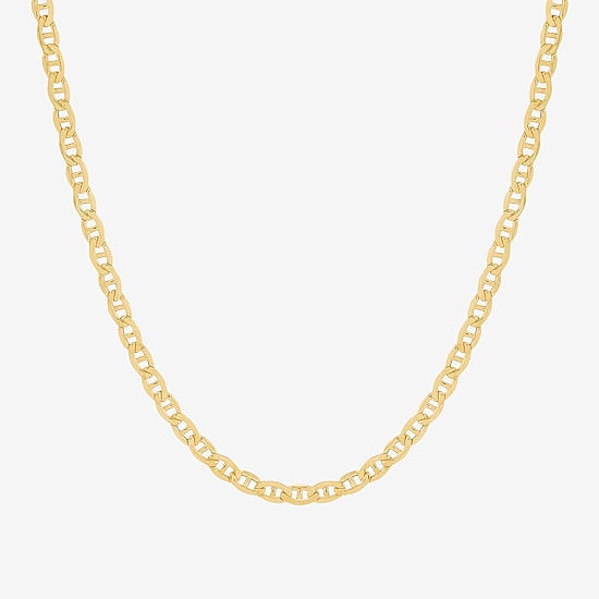 Bonded Brilliance Womens 14K Gold Bonded With Sterling Silver 18 Inch Mariner Chain Necklace