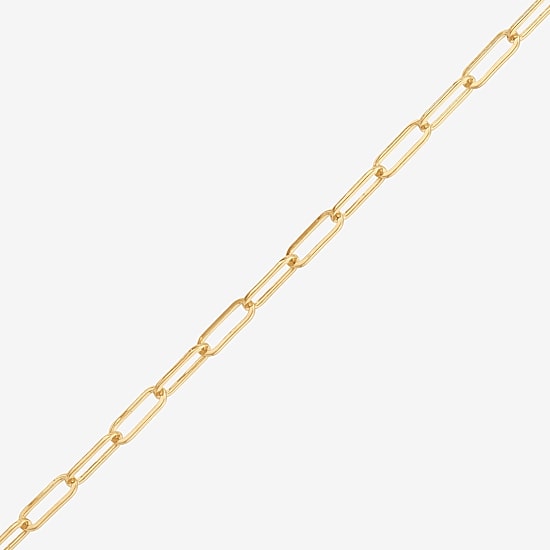 Bonded Brilliance Womens 14K Gold Bonded With Sterling Silver 7.5 Inch Solid Paperclip Chain Bracelet