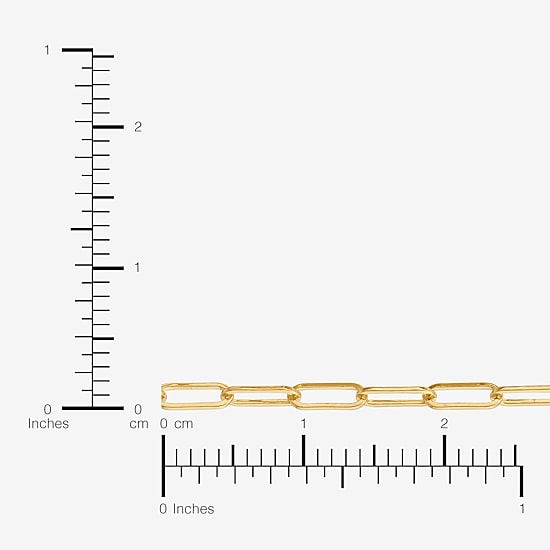 Bonded Brilliance Womens 14K Gold Bonded With Sterling Silver 7.5 Inch Solid Paperclip Chain Bracelet