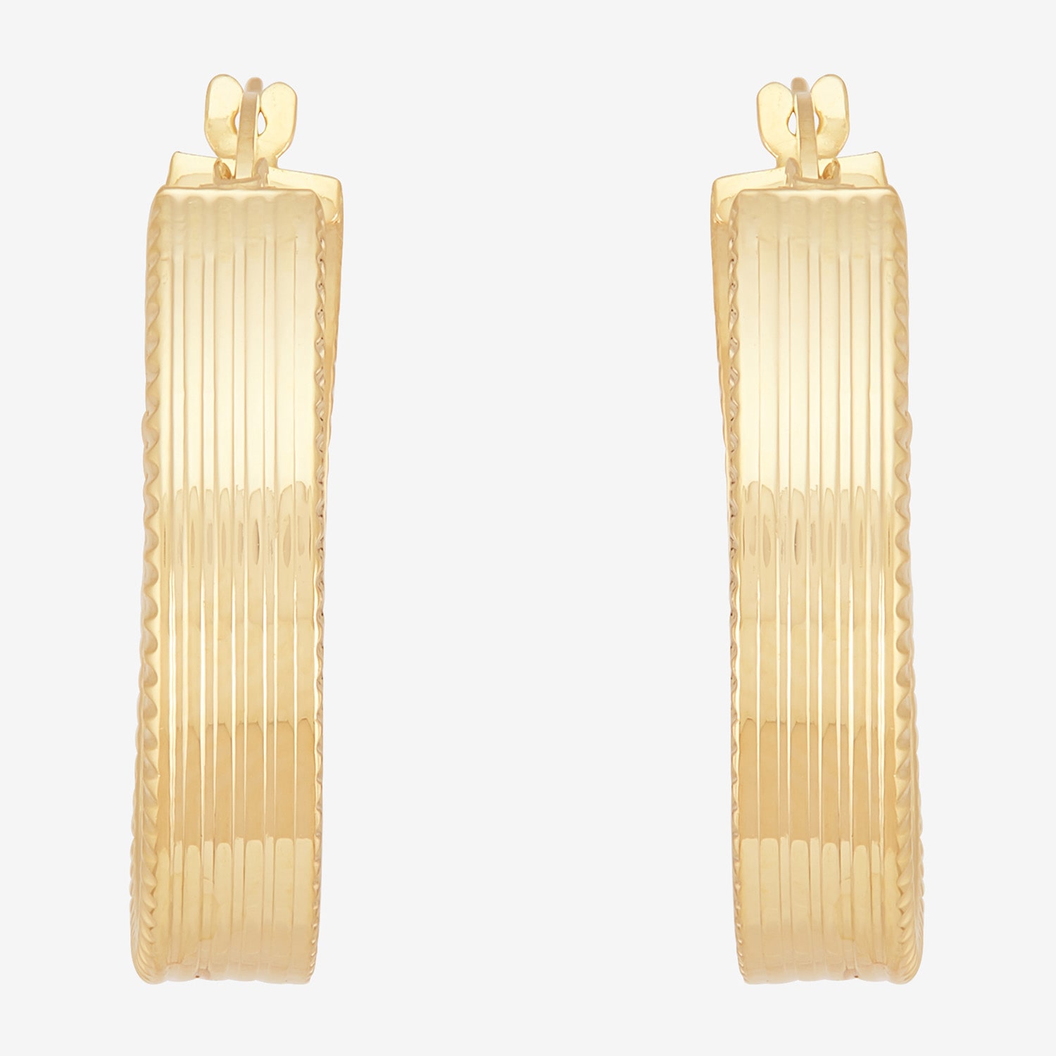 Bonded Brilliance Womens 14K Gold Bonded With Sterling Silver 24.9mm Hoop Earrings