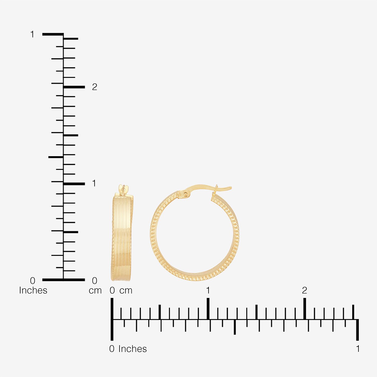 Bonded Brilliance Womens 14K Gold Bonded With Sterling Silver 24.9mm Hoop Earrings