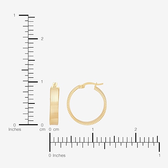 Bonded Brilliance Womens 14K Gold Bonded With Sterling Silver 24.9mm Hoop Earrings