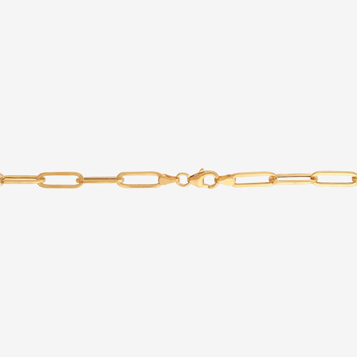 Bonded Brilliance Womens 14K Gold Bonded With Sterling Silver 7.5 Inch Hollow Paperclip Chain Bracelet