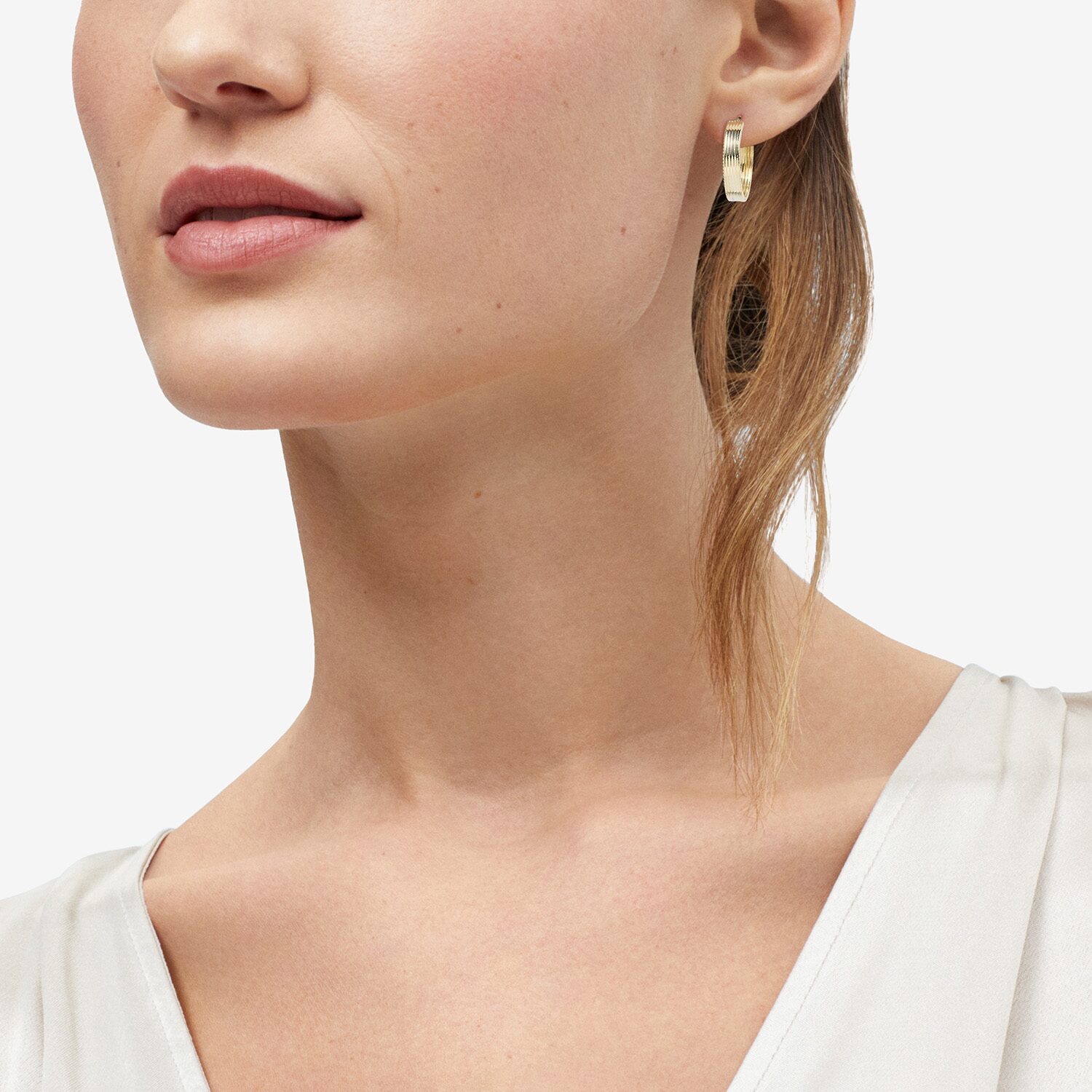 Bonded Brilliance Womens 14K Gold Bonded With Sterling Silver 24.9mm Hoop Earrings