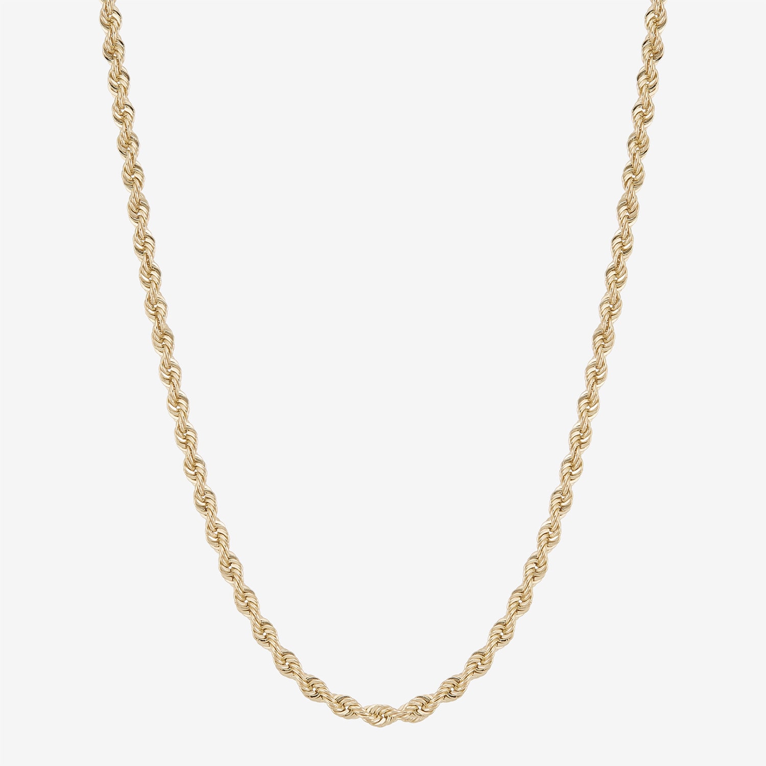 Bonded Brilliance Unisex Adult 14K Gold Bonded With Sterling Silver 18 Inch Rope Chain Necklace