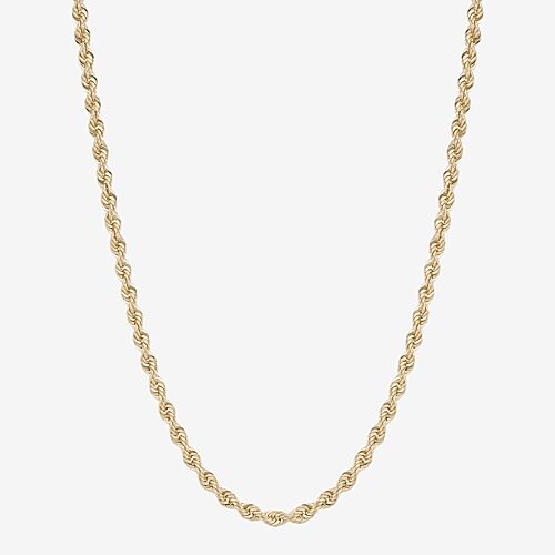 Fine Jewelry Bonded Brilliance Unisex Adult 14k Gold Bonded With Sterling Silver 18 Inch Rope Chain Necklace In Yellow