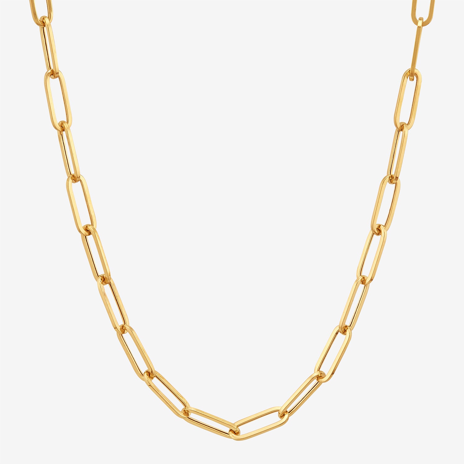 Bonded Brilliance Womens 14K Gold Bonded With Sterling Silver 20 Inch Paperclip Chain Necklace