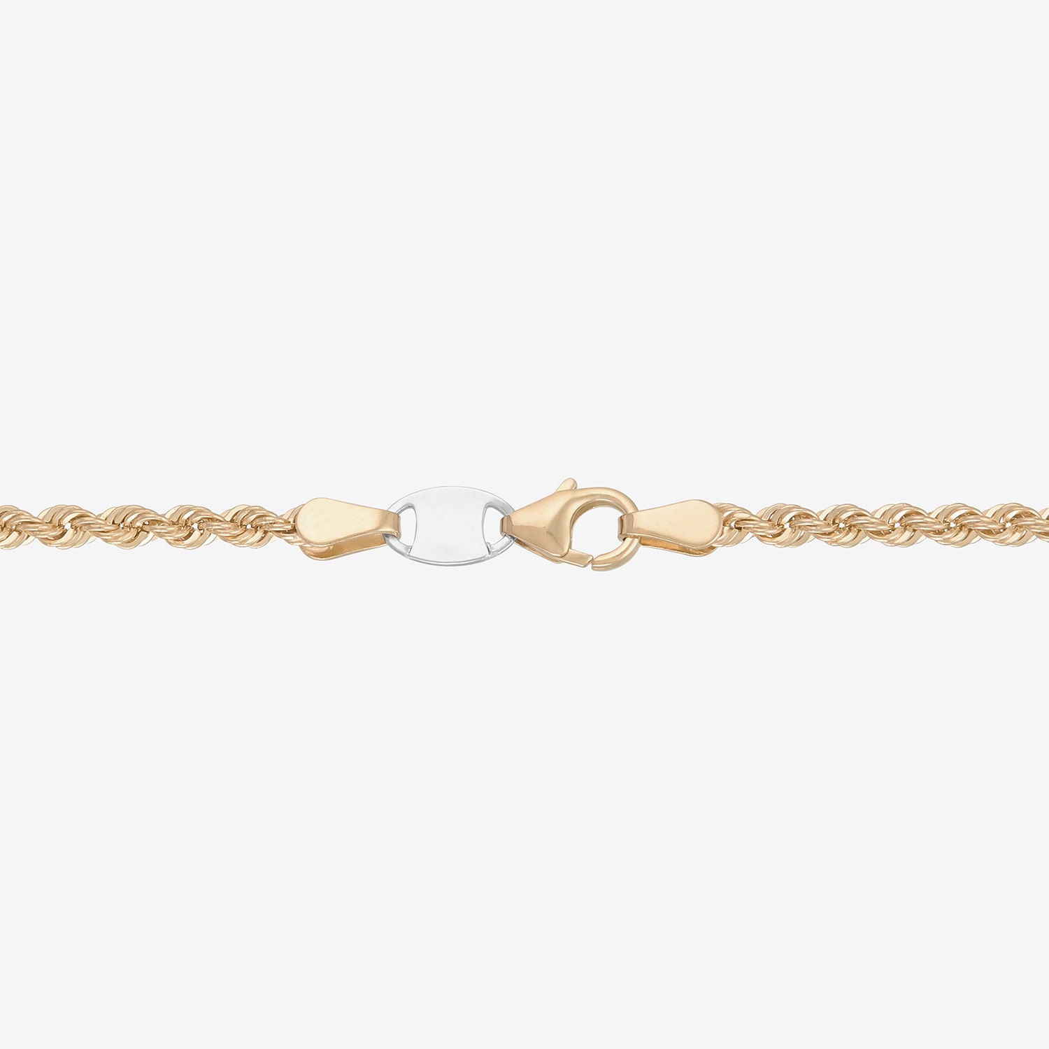 Bonded Brilliance Unisex Adult 14K Gold Bonded With Sterling Silver 18 Inch Rope Chain Necklace