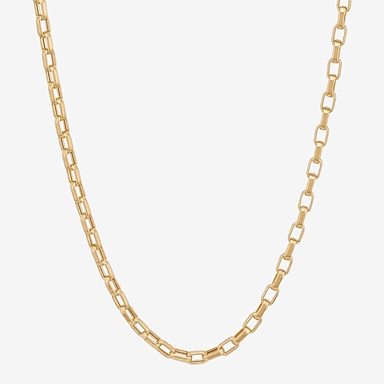 Bonded Brilliance Womens 14K Gold Bonded With Sterling Silver 22 Inch Box Chain Necklace