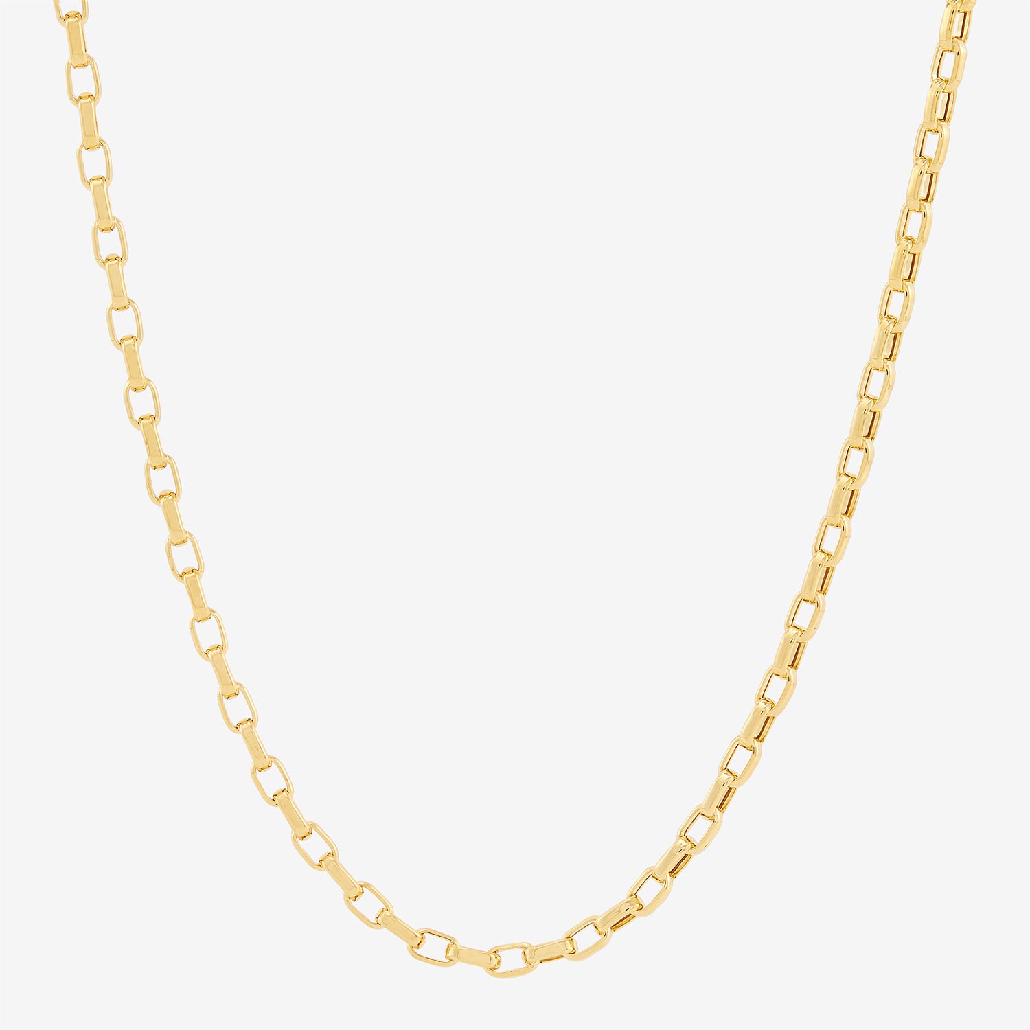 Bonded Brilliance Womens 14K Gold Bonded With Sterling Silver Inch Box Chain Necklace