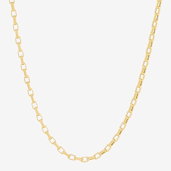 Bonded Brilliance Womens 14K Gold Bonded With Sterling Silver 22 Inch Box Chain Necklace