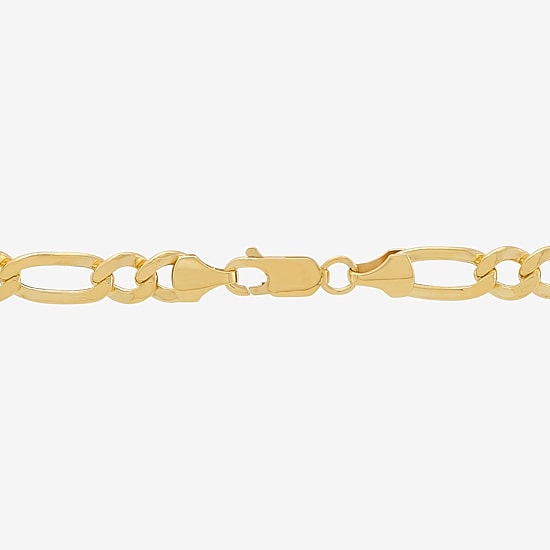 Bonded Brilliance Womens 14K Gold Bonded With Sterling Silver 22 Inch Figaro Chain Necklace